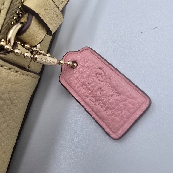 COACH X DISNEY C3404 Princess Belle Mini Camera Crossbody Bag Yellow Leather - Picture 5 of 16